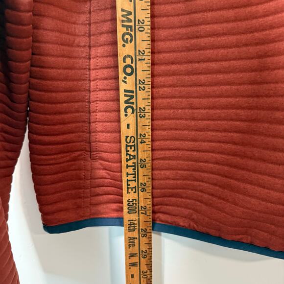 L.L. Bean Men's Airlight Knit Pullover Snap Sweatshirt Stripe Burnt Red XL - Picture 5 of 6